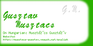 gusztav musztacs business card